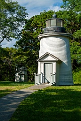 Two of Restored Three Sisters Lighthouses on Cape Cod